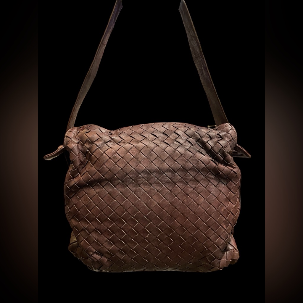 Bottega Veneta Brown Leather Woven Shoulder Bag